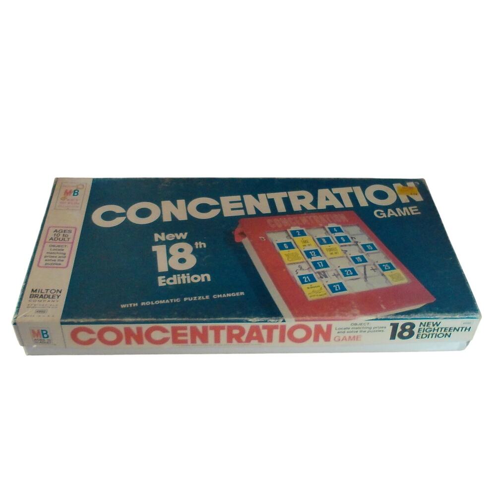 1972 Concentration Game Complete #4950 Milton Bradley 18th Edition Vintage